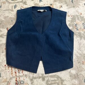 Vintage blue suede vest